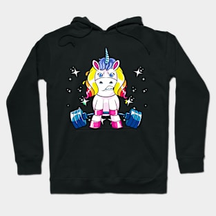 Weight Lifting Unicorn Lover Funny Workout and Exercise Hoodie